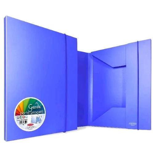 Plastibor Garda 20 Cartellina 3 Lembi in PP con Elastico 265X350 mm Dorso 2 cm Blu