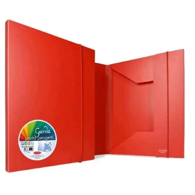 Plastibor Garda 20 Cartellina 3 Lembi in PP con Elastico 265X350 mm Dorso 2 cm Rosso