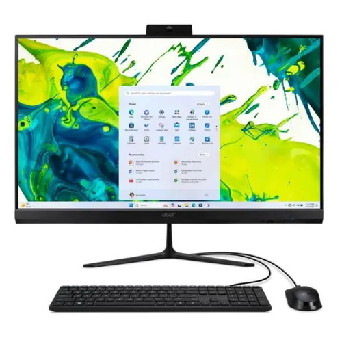 ACER Aspire C24B-Gczn All in One 23.8" AMD Ryzen 3 5400U RAM 8GB-SSD 512GB NVMe-AMD Radeon Graphics-Wi-Fi 6E + Gigabit LAN-Web Cam Altoparlanti-Tastiera Copilot Mouse-Win 11 Home Nero (DQ.BXGET.001)
