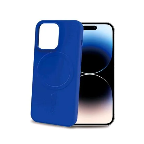Celly Apple iPHONE 15 Pro Cover in Morbido Tpu Magsafe Compatibile con Ricarica Wireless Magnetica Blu