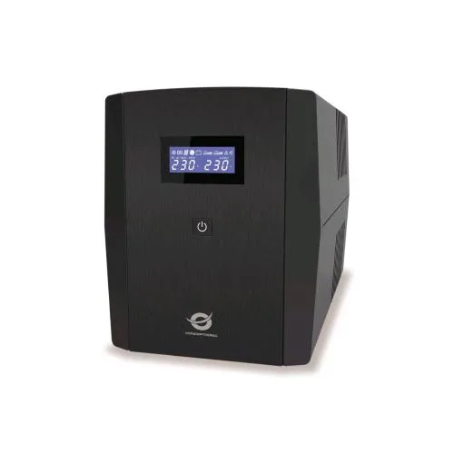Conceptronic ZEUS08EM UPS 1500VA/900W a Liena Interattiva Avr Integrato Schuko - 1 Porta USB 3 Prese Iec EU + 2 Prese Schuko Nero