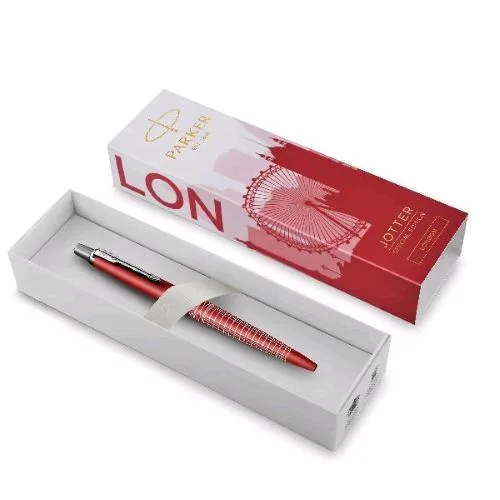 Parker Jotter Special Edition London Penna a Sfera a Scatto Punta Conica Tratto 1 mm Inchiostro Blu Confezione Regalo