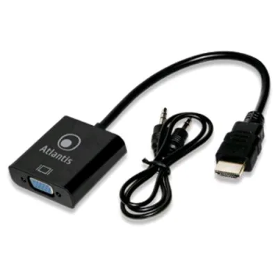 Atlantis Land Atlantis Cavo Adattatore da HDMI a VGA con Audio Analogico (Jack 3,5MM) 20cm