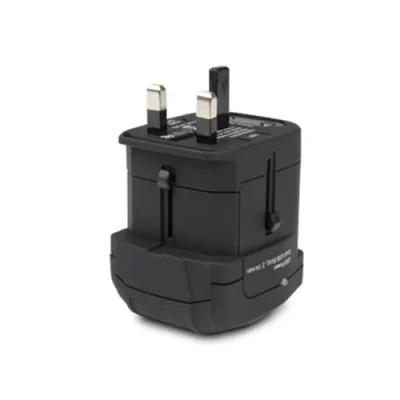 Hamlet XPW2UTRAVEL Adattatore Universale 110/230VAC 2 Uscite USB Black Garanzia Italia