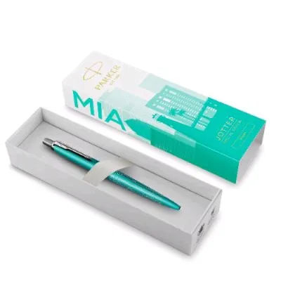 Parker Jotter Special Edition Miami Penna a Sfera a Scatto Punta Conica Tratto 1 mm Inchiostro Blu Confezione Regalo