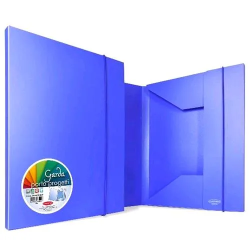 Plastibor Garda 30 Cartelle con Elastico in PP 3 Lembi 265X350 mm Dorso 3 cm Blu
