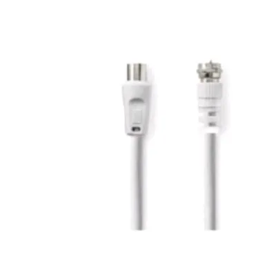 Nilox Cavo Antenna M/Sat Connettore Iec 169-2 Maschio-Maschio 1.5 m Bianco