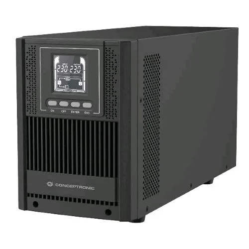 Conceptronic ZEUS52ES2K UPS 2000VA 1800W Online Tower - Hid USB, Porta Epo, 4 x Schuko; 1 Seriale RS232, 1 x USB Nero