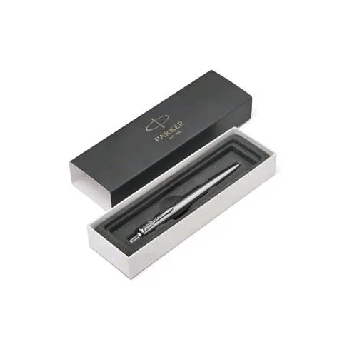 Parker Jotter Stainless Steel CT Penna a Sfera Blu Punta Tonda 1mm Puntale Cromato Conf Regalo