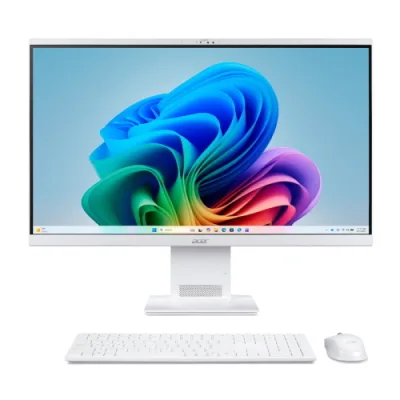 ACER Aspire S27B-Uglnl Copilot + PC All in One 27" Intel Core Ultra 5 226V RAM 16GB-SSD 1TB NVMe-Intel Arc Graphics-Wi-Fi 7 + Gigabit LAN-Web Cam Altoparlanti-Tastiera e Mouse Wireless-Win 11 Home Bianco (DQ.BSAET.003)