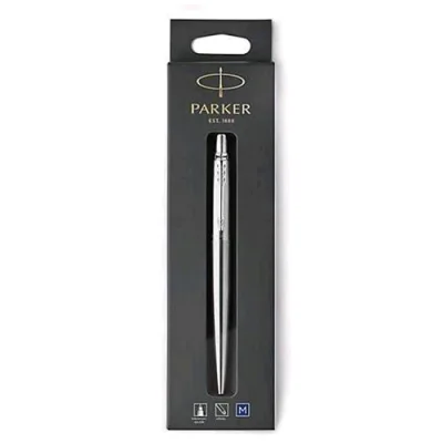 Parker Jotter Stainless Steel Penna a Sfera a Scatto Blu Punta Tonda 1mm Ricaricabile