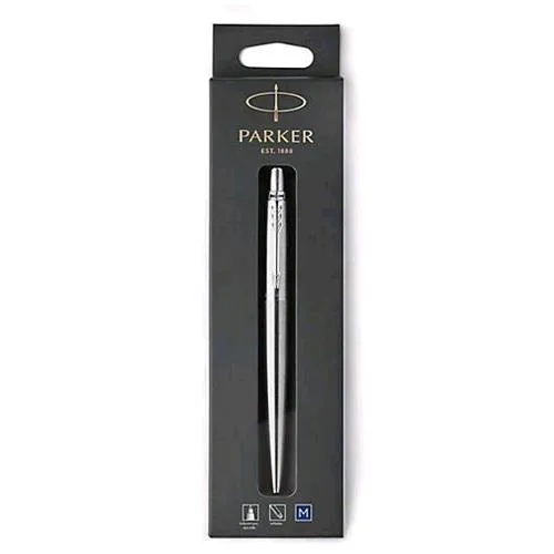 Parker Jotter Stainless Steel Penna a Sfera a Scatto Blu Punta Tonda 1mm Ricaricabile