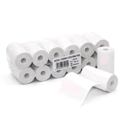 Rotolificio Pugliese Rotolificio Puglese Rotolo in Carta Termica per POS 57 mm x 10 m Anima 12 mm Bianco Conf 12 Pz.