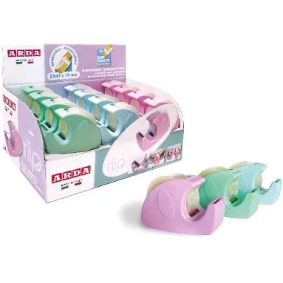 ARDA Chioccioline Espositore Tendinastro per Nastro da 19 mm x 33 m Incluso Colori Assortiti Conf 24 Pz.