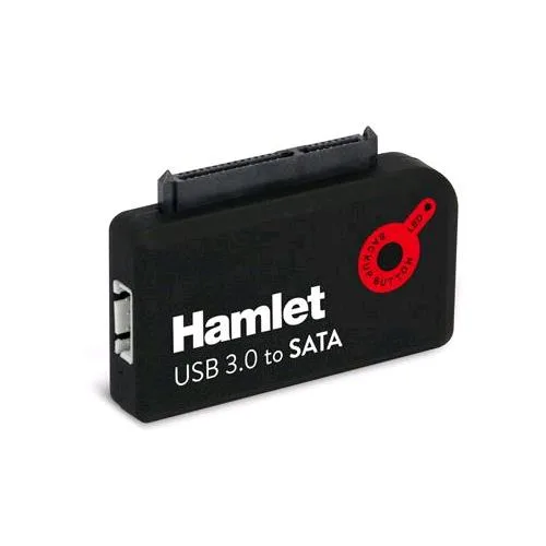 Hamlet XU3SATA Adattatore Exagerate USB 3.0 A SATA per Hard Disk con Funzione Otb Nero