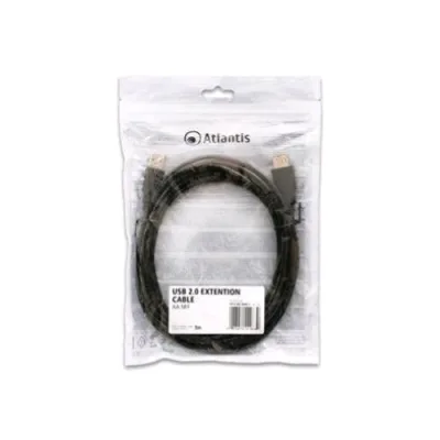 Atlantis Land Atlantis Cavo Prolunga USB-2.0 Tipo a Maschio/Femmina 3 m Nero