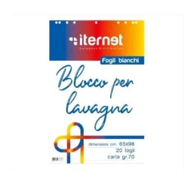 Iternet Blocco in Carta per Lavagna 20 Fogli 980X650 mm Bianco Conf 5 Pz.