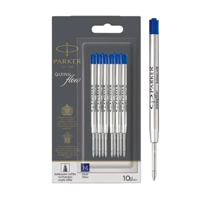 Parker Quinkflow Refil per Penna a Sfera Punta 0.7 mm Inchiostro Blu Conf 10 Pz.