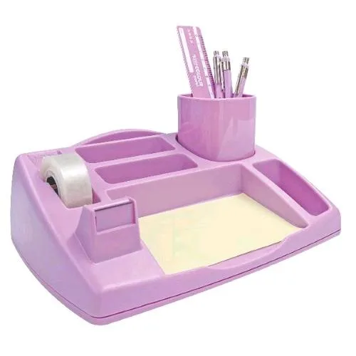 ARDA Desk Organizer da Scrivania in Plastica 238 x 198 x 80 mm Portapenne Estribile con Nastro Adesivo Lilla Pastello