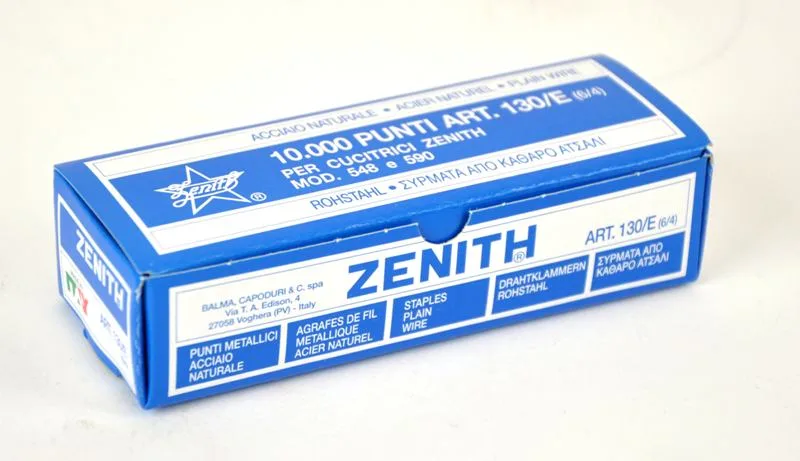 Zenith Punti Metallici 130/E 6/4 mm Acciaio Confezione 10.000 Punti
