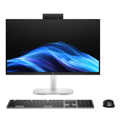 HP Elitestudio 8 G1I ai All in One 23.8" Intel Core Ultra 5 235 RAM 24GB-SSD 512GB NVMe-Intel Graphics-Altoparlanti Web Cam 5MPX-Wi-Fi 7 + Gigabit LAN-Tastiera e Mouse Wireless-Win 11 Prof Nero/Argento (D5BB9ET#ABZ)