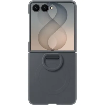 Samsung Galaxy Z FLIP8 Silicone Ring Magnet Case Cover Magnetica in Silicone con Anello Graphite