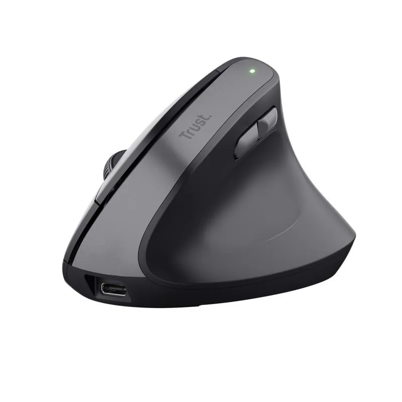 Trust Bayo II Ergonomic Mouse Wireless Mouse Ergonomico 6 Tasti 800-2400 DPI Regolabili Ultra Silenzioso Nero