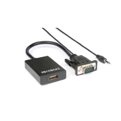 Hamlet Xvavga-Hdma Adattatore Video VGA M a HDMI F con Audio Jack 3.5mm 1080P Black