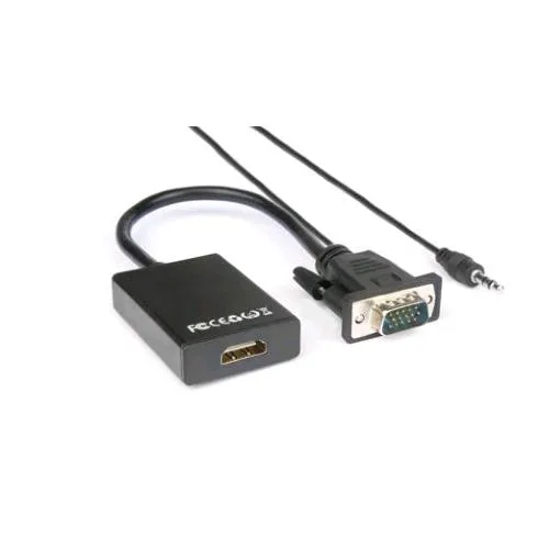 Hamlet Xvavga-Hdma Adattatore Video VGA M a HDMI F con Audio Jack 3.5mm 1080P Black