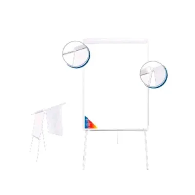 Iternet Lavagna Portablocco Magnetica Scrivibile con Cavalletto 70X100 cm Cornice in Alluminio con Portapenne Bianco