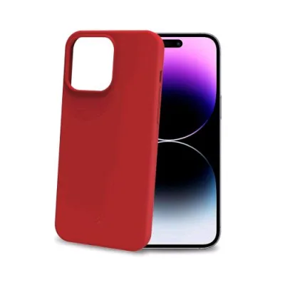 Celly Apple iPHONE 15 Pro Max Cover in Morbido Tpu con Finiture Soft Touch Red
