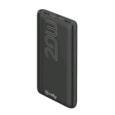Celly PD20W Evo Power Bank 10.000 mAh 2XUSB-A 1XUSB-C 1XMICRO USB Black