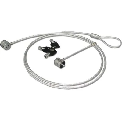 Nilox Cavo di Sicurezza Doppio 2 Unita' Proteggibili per Notebook PC Proiettore Monitor Lucchetto con 3 Chiavi 1.8 m