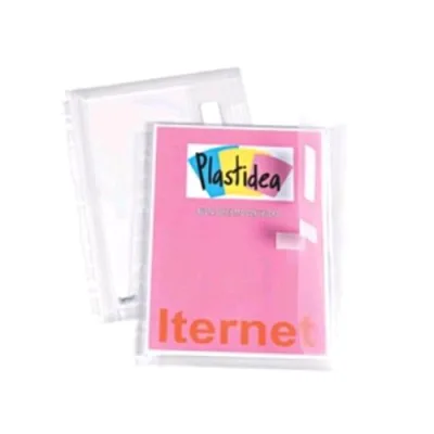 Plastidea Busta a Soffietto 3 cm in PP con Velcro 220X315 mm Foratura Universale Trasparente Conf 10 Pz.