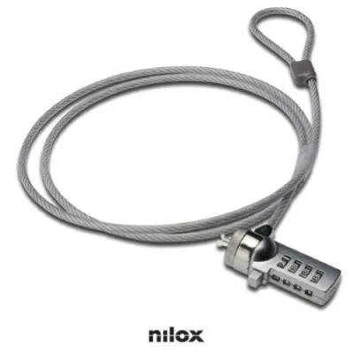Nilox Cavo di Sicurezza in Acciaio per Notebook Slot Kensington con Lucchetto a Combinazione 1.5 m