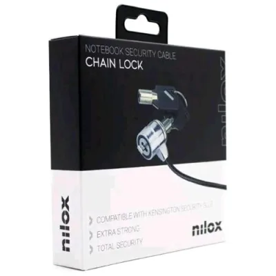 Nilox Cavo di Sicurezza Notebook Lucchetto con 2 Chiavi 1.8 m Nero
