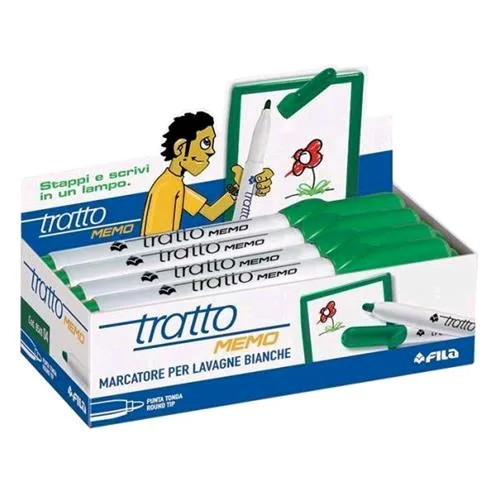 Tratto Memo Marcatore per Lavagna Verde Punta Tonda 1/2.50 mm Conf 12 Pz.