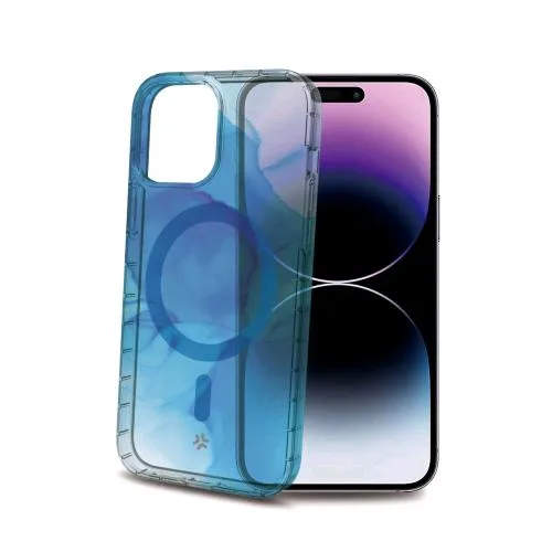 Celly Apple iPHONE 15 Pro Max Cover Magshades Compatibile Magsafe in Tpu + Policarbonato Blu