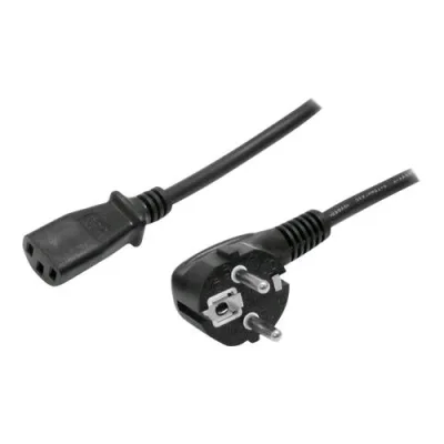 Startech Cavo Alimentazione Schuko Cee 7/7 Angolato a Ec 60320 C13 250V 10A 18AWG 3 m Nero