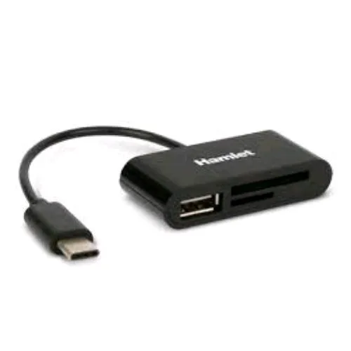 Hamlet XZR100UC Lettore Memory Card SD-Micro SD 1 Porta USB USB-C Nero