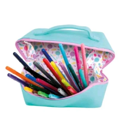 Tratto Pen Candy Pochette Penna Punta in Fibra Tratto 0.5 mm con Pochette in Tessuto Colori Assortiti Conf 24 Pz.