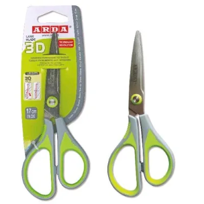 ARDA Forbice 3D Lama in Acciaio da 17 cm Colori Assortiti