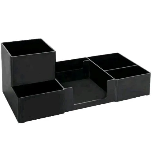 Iternet Portaoggetti da Scrivania in Plastica 11.7X24.7X9.3 cm Nero