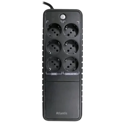 Atlantis Land A03-PS1000 UPS 500W/1.000VA 6XSHUCKO Durata a Meta' Carico in Blackout 4MIN Colore Nero