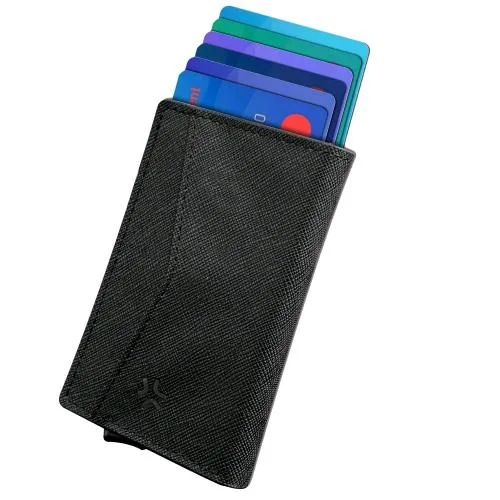 Celly Pocket Wallet Magsafe Portafoglio Magsafe in Similpelle Protezione Contro la Smagnetizzazione delle Carte fino a 9 Carte Nero