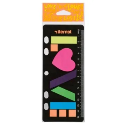 Iternet Segnapagina Love con Righello Formati Speciali 100 Fogli Colori Assortiti