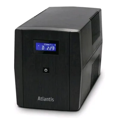 Atlantis Land A03-S1200 UPS 700W/1.200VA 2XSHUCKO 3XIEC 320 Durata a Meta' Carico in Blackout 8MIN Colore Nero
