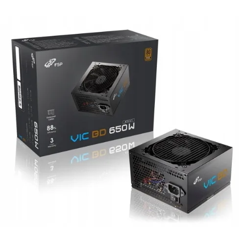 FSP Fortron FSP Vic BD Alimentatore 650 W 80 Plus Bronze Non Modulare PFC Attivo ATX 3.1 Nero