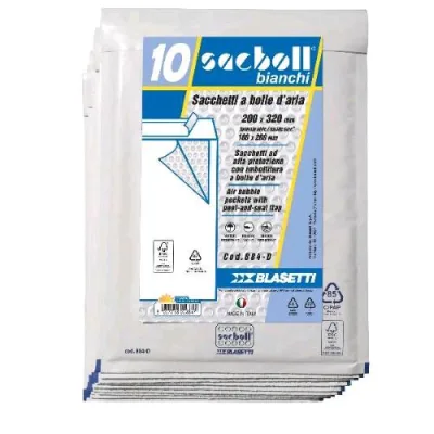 Blasetti Sacboll Buste a Sacco Imbotite 20X32 cm Bianco Conf 10 Pz.