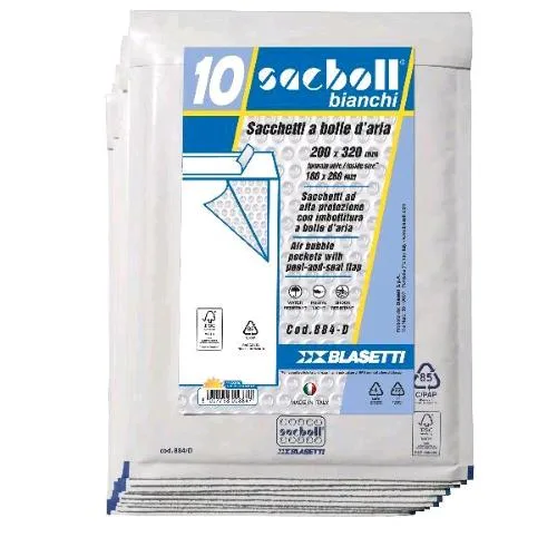 Blasetti Sacboll Buste a Sacco Imbotite 20X32 cm Bianco Conf 10 Pz.